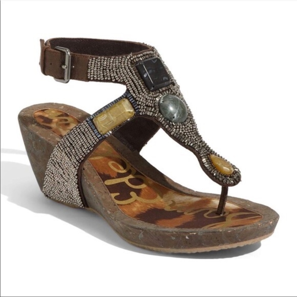 Sam Edelman beaded pewter wedge